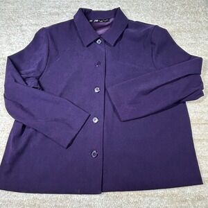RL Richard Jacket Womens 18W Purple Button Front Long Sleeve Plus Size Casual